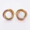 18ct Tri-Colour Gold, Interlocking Knot Earrings