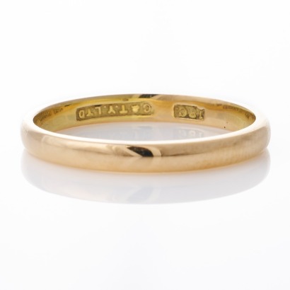 16ct Yellow Gold, Wedding Band, Size O