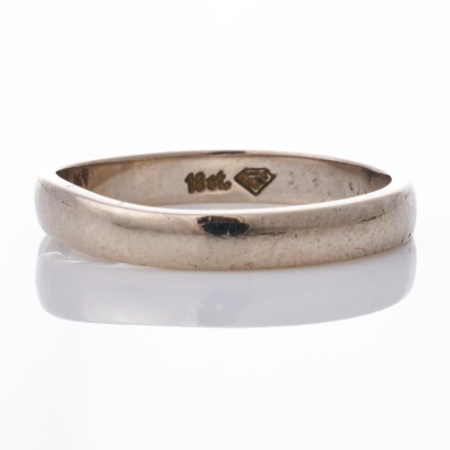 18ct White Gold, 3.14mm Plain Band, Size P