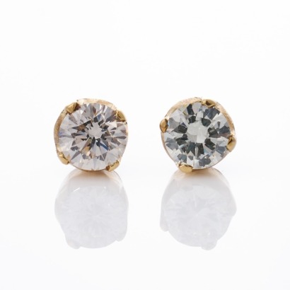 18ct Yellow Gold, 0.67ct Diamond Stud Earrings