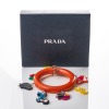 Prada, Orange Resin Charm Bangle with Box - 2