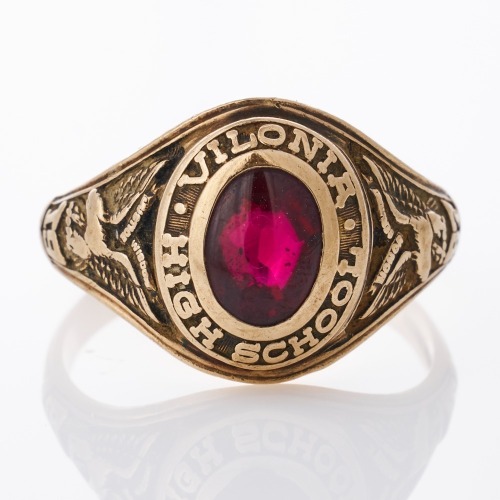 10ct Yellow Gold, Synthetic Ruby 1967 Class Ring