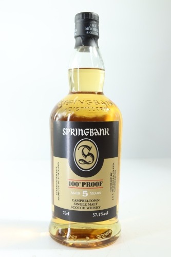 (1) Springbank 5 Year Old 100 Proof Single Malt Scotch Whisky, Campbeltown, 57.1% ABV