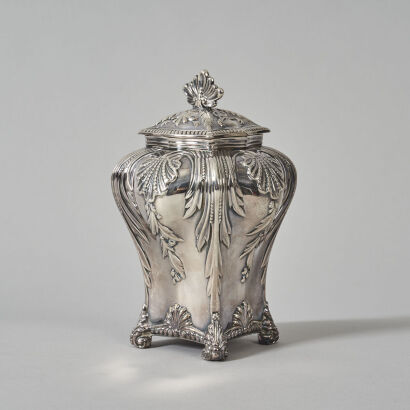 A Sterling Silver Tea Caddy