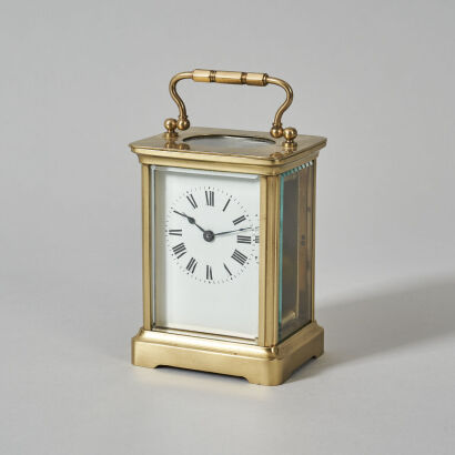 A Small French Brass Cased Five Window Carriage Clock