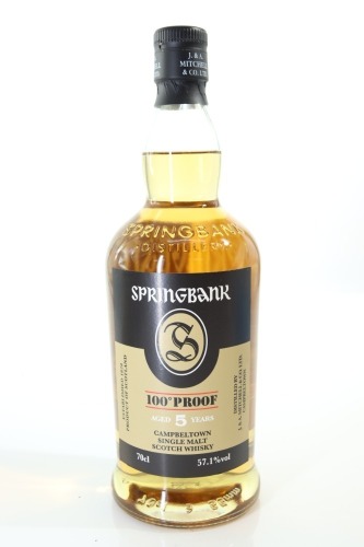 (1) Springbank 5 Year Old 100 Proof Single Malt Scotch Whisky, Campbeltown, 57.1% ABV
