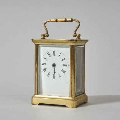 A Small Brass Cased Five Window Carriage Clock 