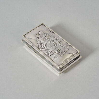 A Sterling Silver Rectangular Lidded Trinket Box