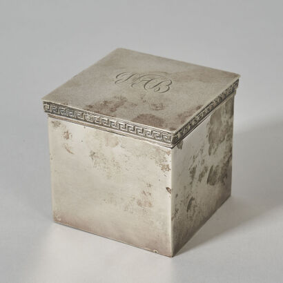 A Sterling Silver Square Lidded Box