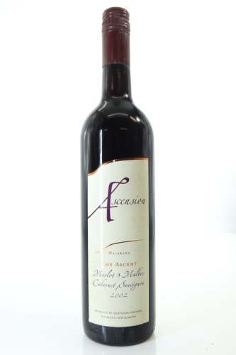 (1) 2002 Ascension The Ascent Merlot - Malbec - Cabernet Sauvignon, Matakana