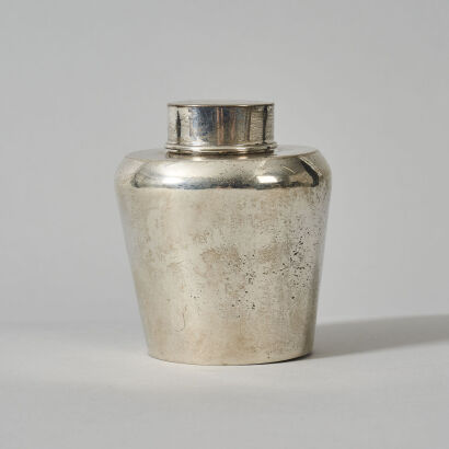 A Small Sterling Silver Tea Caddy