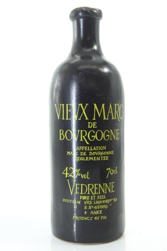 (1) Vedrenne Vieux Marc de Bourgogne Clay Decanter, France, 42% ABV