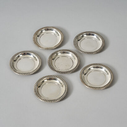 A Set of Six Sterling Silver Tea / Coffee Coasters