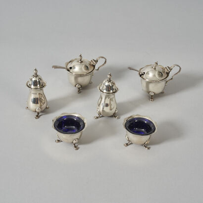 A Cased Sterling Silver Condiment Set