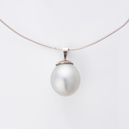 Extra Large, 17.1mm South Sea Cultured Pearl Pendant on Sterling Silver Necklace