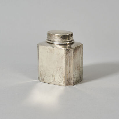 A Small Sterling Silver Tea Caddy