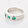 18ct White Gold, Modern, 0.55ct Emerald / 0.47ct Diamond Dress Ring - 2