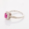 14ct White Gold, Modern, 0.90ct Ruby / 0.80ct Diamond Cluster Ring - 2