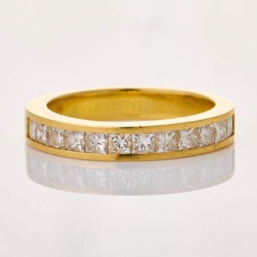 18ct Yellow Gold, Handmade, 1.30ct Diamond Channel Set Ring