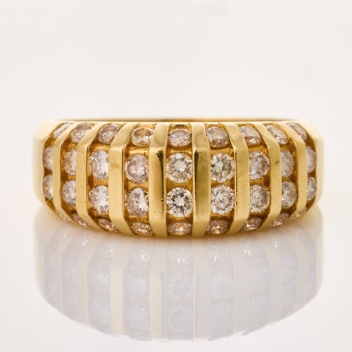18ct Yellow Gold, Modern, 0.60ct Diamond Channel Set Ring