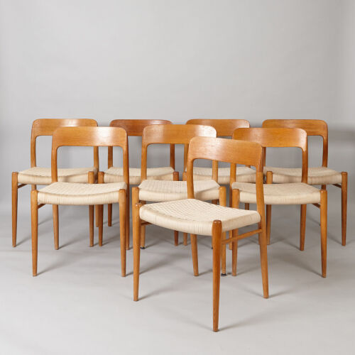 A Set of Eight Model 75 Chairs by Neils Moller