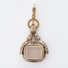 9ct Rolled Yellow Gold, Antique, Chalcedony Spinner Seal Pendant - 2