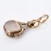 9ct Rolled Yellow Gold, Antique, Chalcedony Spinner Seal Pendant - 3