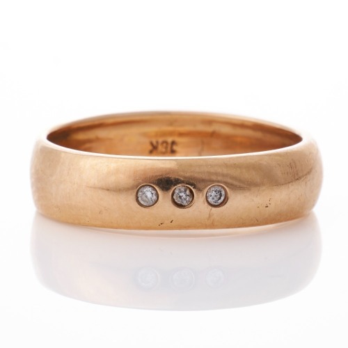 18ct Rose Gold, 0.015ct Diamond Band