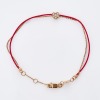 18ct Rose Gold, 0.06ct Diamond / Red Cord, Heart Bracelet