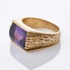 9ct Yellow Gold, Synthetic Sapphire Signet Style Ring - 2