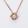 18ct Rose Gold, Modern, Diamond Set Necklace by Kiss Ring with Box