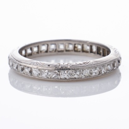 Platinum, Vintage, 1.36ct Diamond Eternity Band
