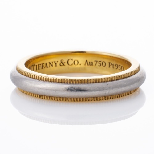 Tiffany & Co, Platinum / 18ct Yellow Gold, 'Together Collection' Millgrain Band