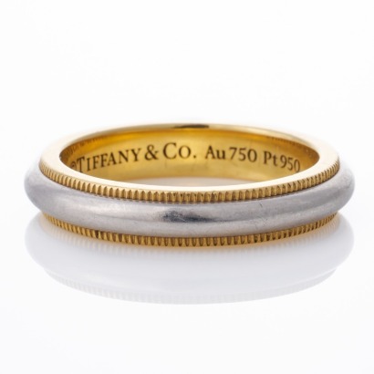 Tiffany & Co, Platinum / 18ct Yellow Gold, 'Together Collection' Millgrain Band