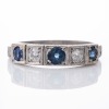 Palladium, 0.42ct Sapphire & 0.14ct Diamond Five Stone Ring