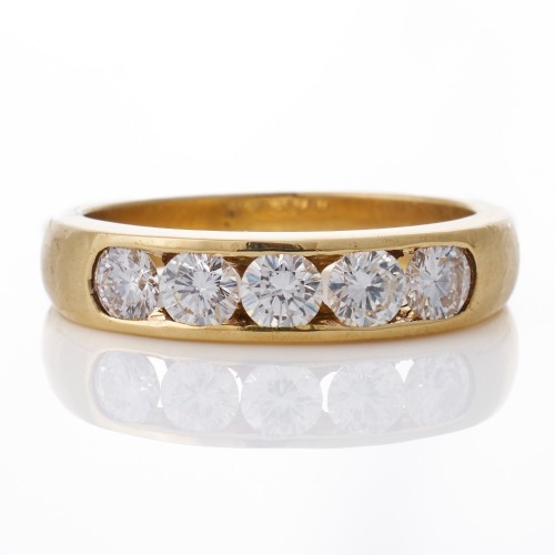 18ct Yellow Gold, 0.86ct Diamond Band Ring