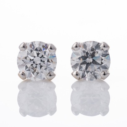 The Diamond Shop, 18ct White Gold, 1.75ct Diamond Stud Earrings