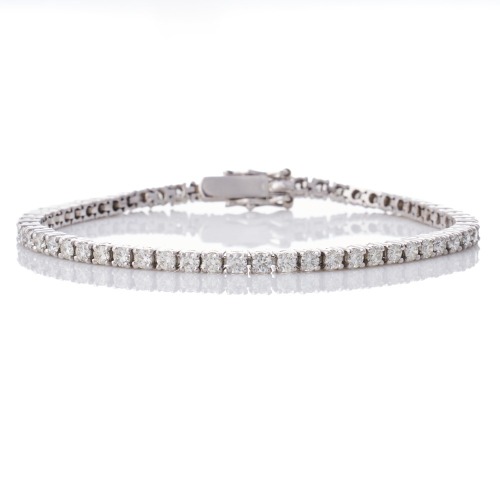 18ct White Gold, 3.66ct Diamond Tennis Bracelet