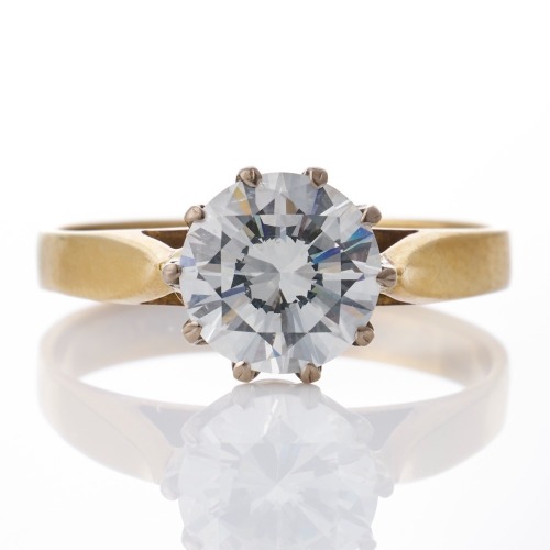 18ct Yellow / White Gold, 1.56ct Diamond Solitaire Ring