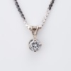 14ct White Gold, 0.23ct Diamond Solitaire Pendant on 45cm Italian Chain