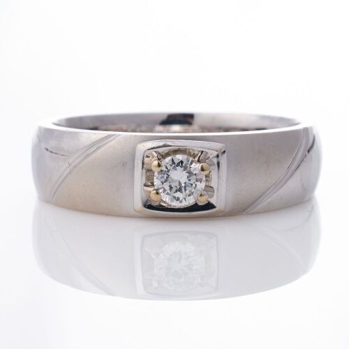 18ct White Gold, 0.15ct Diamond Solitaire Ring