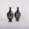 A Pair of Japanese 20th Century Meiji Period Cloisonn&eacute; Enamel &lsquo;Floral Vases