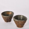 A Pair of Chinese Qing Dynasty Coconut Shell Carved Cups with Pewter Mounts - 2