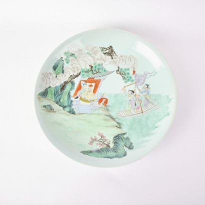 A Chinese 19th Century Qing Dynasty Famille Rose &lsquo;Figural&rsquo; Charger (Qing Dynasty Qianlong Year Red Mark)