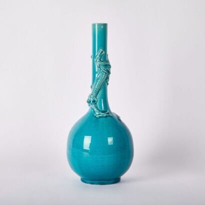 A Chinese 19th Century Qing Dynasty Lavender-glazed &lsquo;Dragon&rsquo; Vase