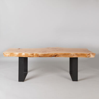 A Japanese Cedar Freeform Bench Seat