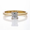 18ct Yellow / White Gold, 0.53ct Emerald Cut Diamond Solitaire Ring