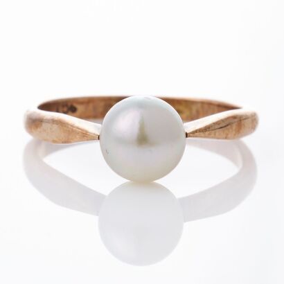 9ct Yellow Gold, 6.49mm Akoya Cultured Pearl Ring
