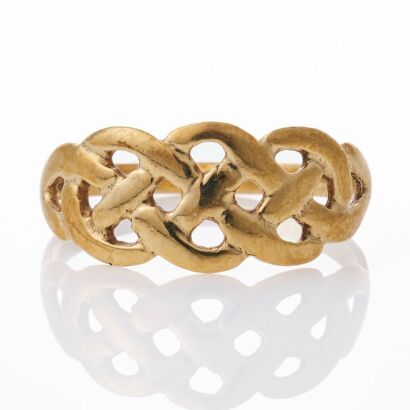 9ct Yellow Gold, Celtic Openwork Design Ring