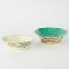 A Set of Two Chinese 19th Century Qing Dynasty Famille Rose Bird and Flower Dishes